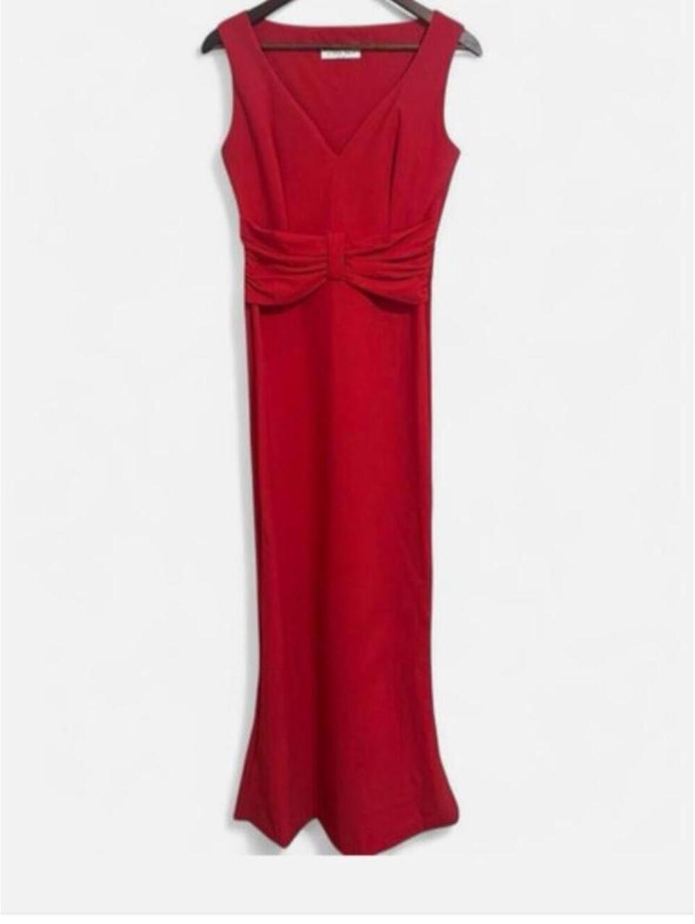Chiara Boni La Petite Robe Red Ruched Maxi Dress